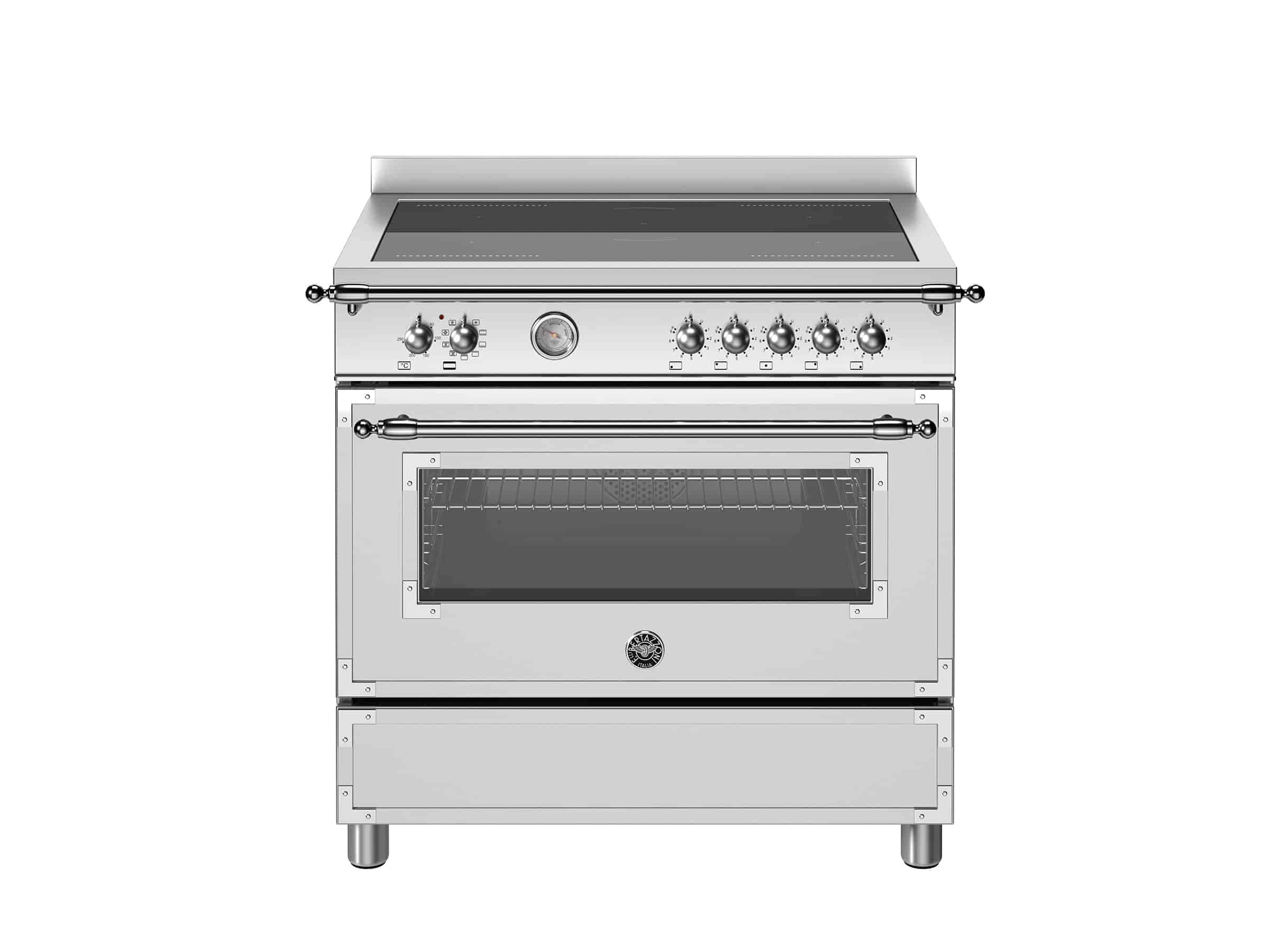 Bertazzoni Heritage-serien HER95I1EXT, Induktionsspis 90 cm, 5 Zoner, Enkelugn, rostfri