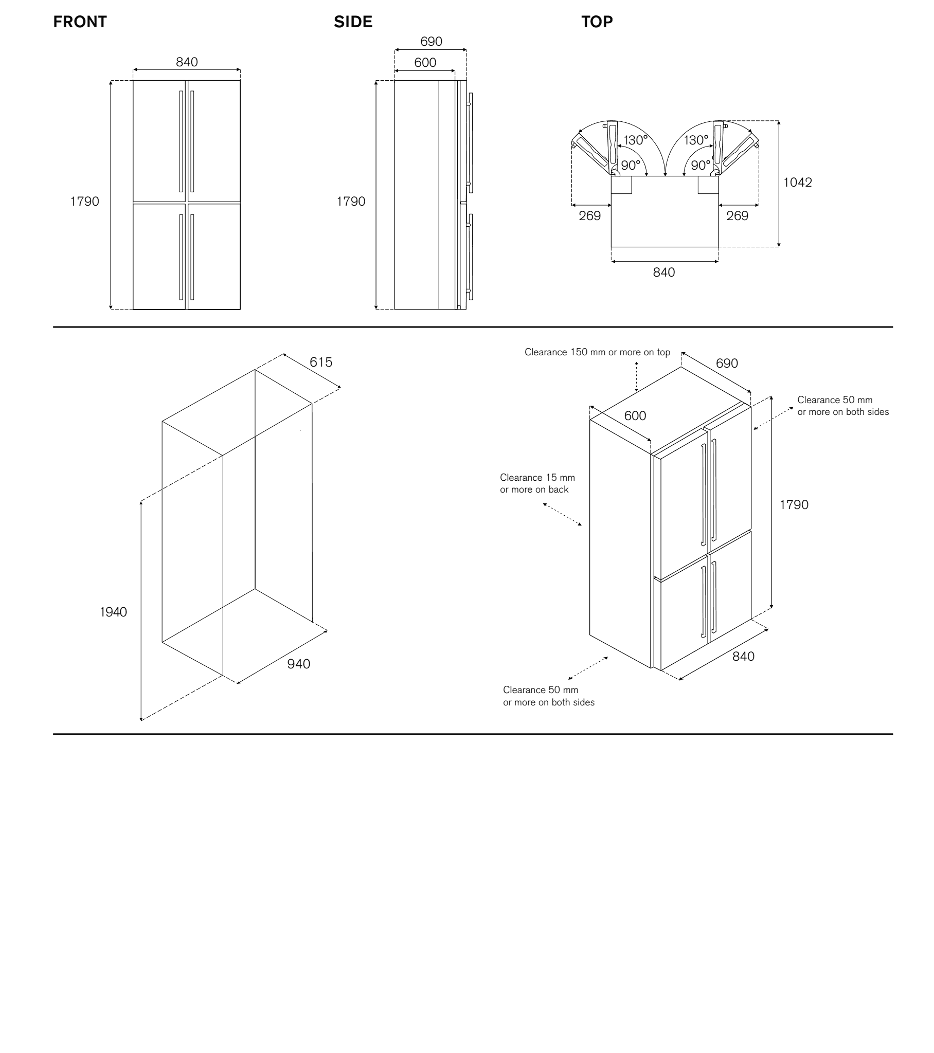 Bertazzoni, Side-by-side kyl/frys, Professional