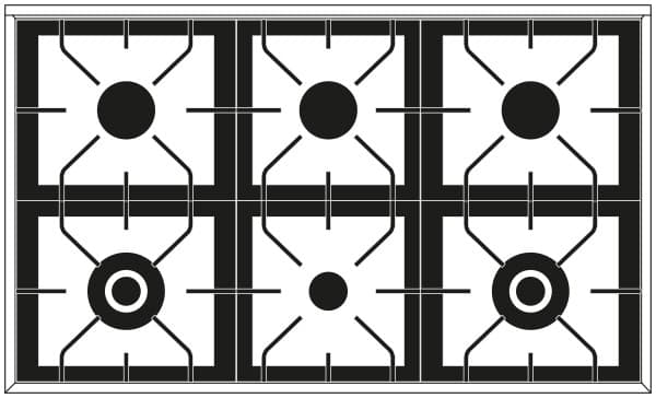 Ilve, Professional Plus spis 100 cm, 6 gas, ugn 60+40